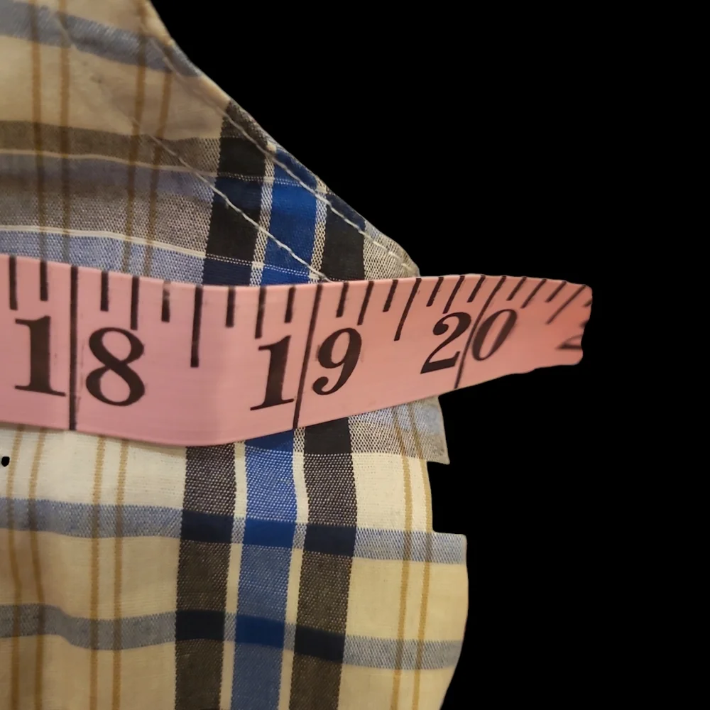 Plaid Button up Crop Tie Top Medium